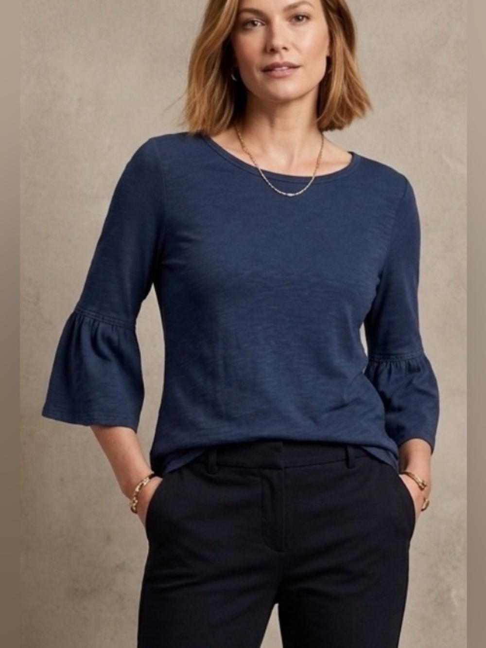 BLUE TRAVELERS COLLECTION PULLOVER DEMI LOOK